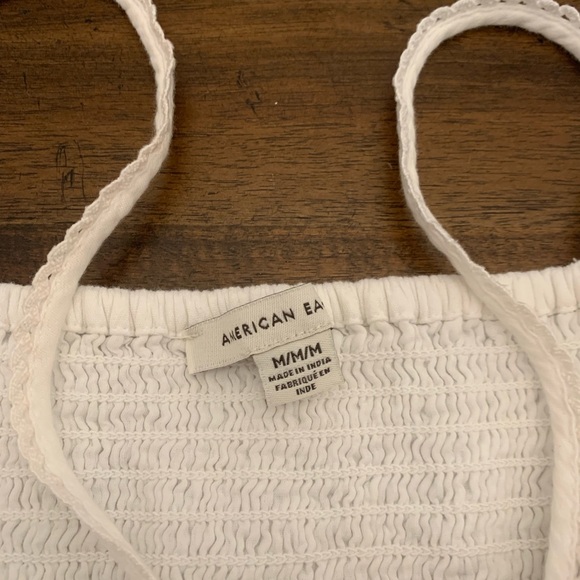 American Eagle Dress Women’s Medium White Mini Dress Ruffles Sleeveless - Picture 2 of 3